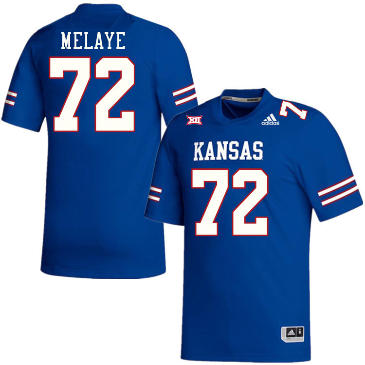 Men #72 Kinbati Melaye Kansas Jayhawks College Football Jerseys Stitched Sale-Royal